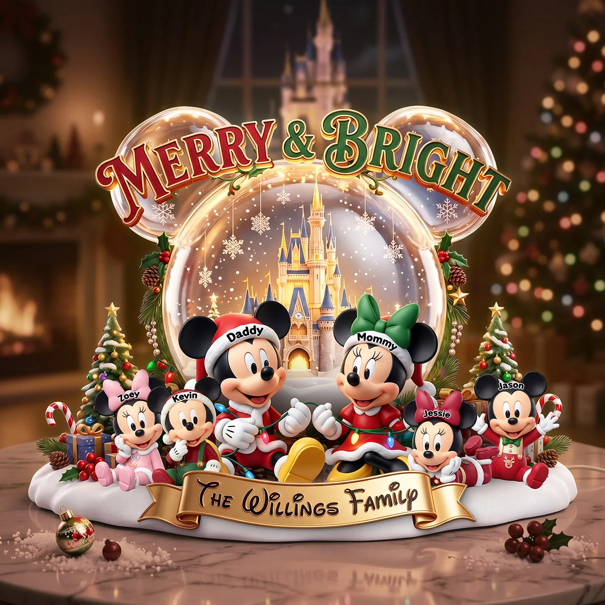 Personalized Acrylic Light Box Family Christmas Decor Gift Acrylic Light Box GradoCreations