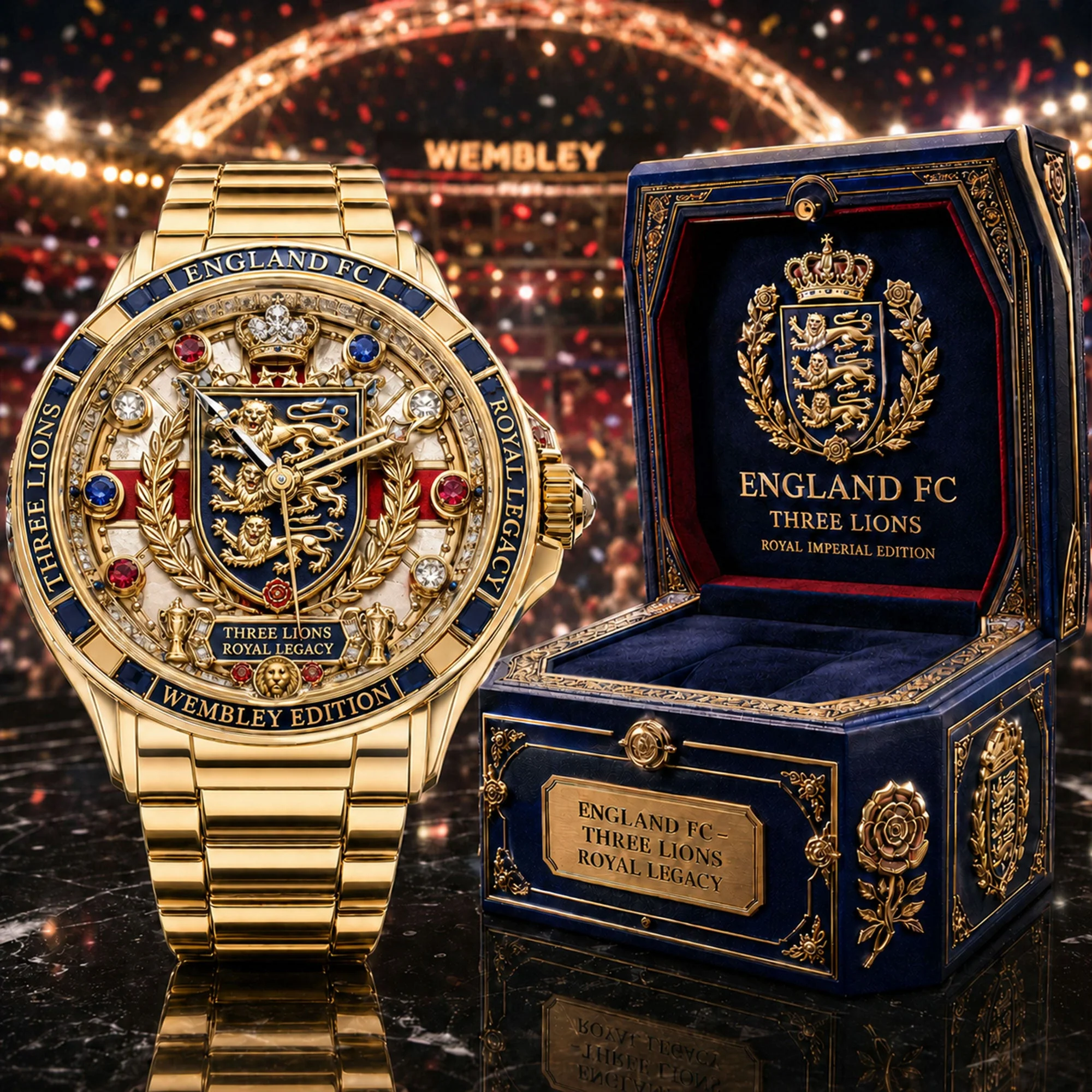 Personalized England FC Men's Wrist Watch - Gift for Sports Lovers
