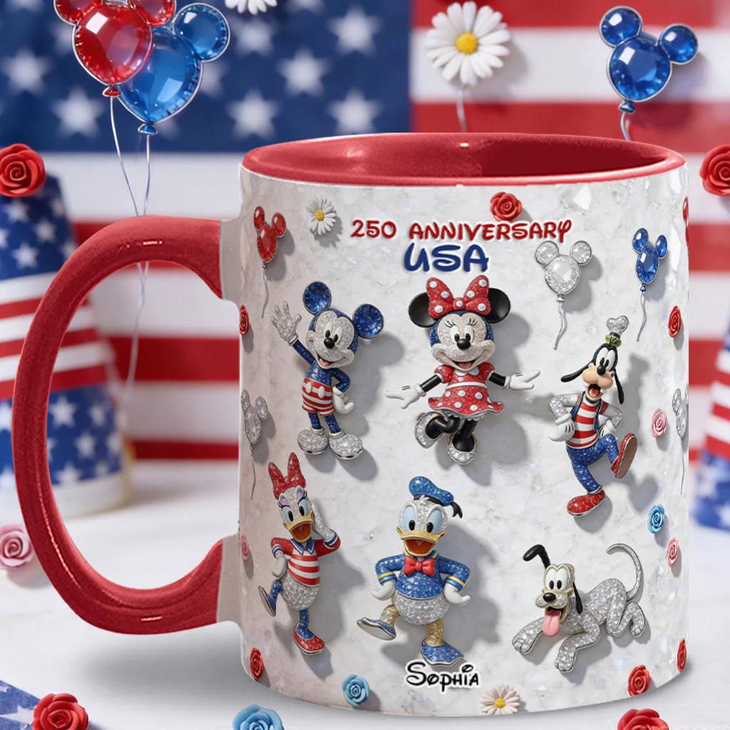 Personalized 250th Anniversary USA Accent Mug for Movie Fans