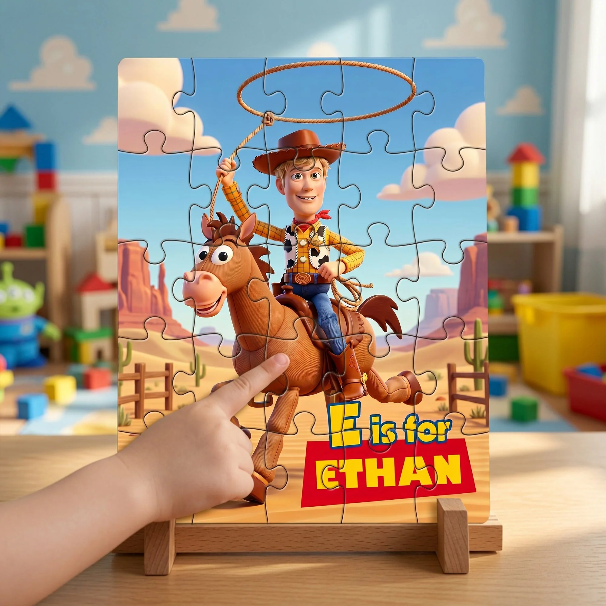 Personalized Cowboy Photo Puzzle Custom Name Toy Gift for Kids