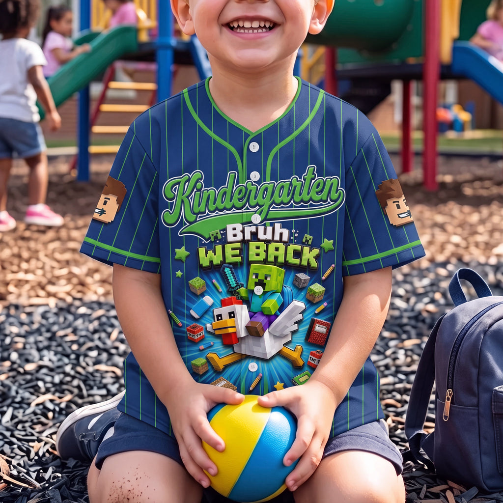 Personalized Kids Baseball Jersey We Back Gift for School Kid Baseball Jersey GradoCreations