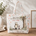 Personalized Quilted Tote Bag Thank You Teacher Gift Floral