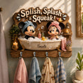 Personalized Mickey Mouse Bathroom Rack Custom Name Gift for Family Hanging Rack GradoCreations