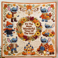 Personalized Fall-Themed Cozy Blanket with Stitch Design Gift for Her Blanket GradoCreations