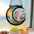 Personalized Burger Couple Suncatcher Ornament Gift for Couple, Anniversary