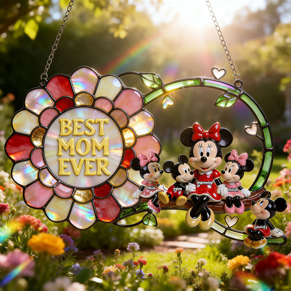 Personalized Mom Suncatcher Window Decoration Custom Gift Idea