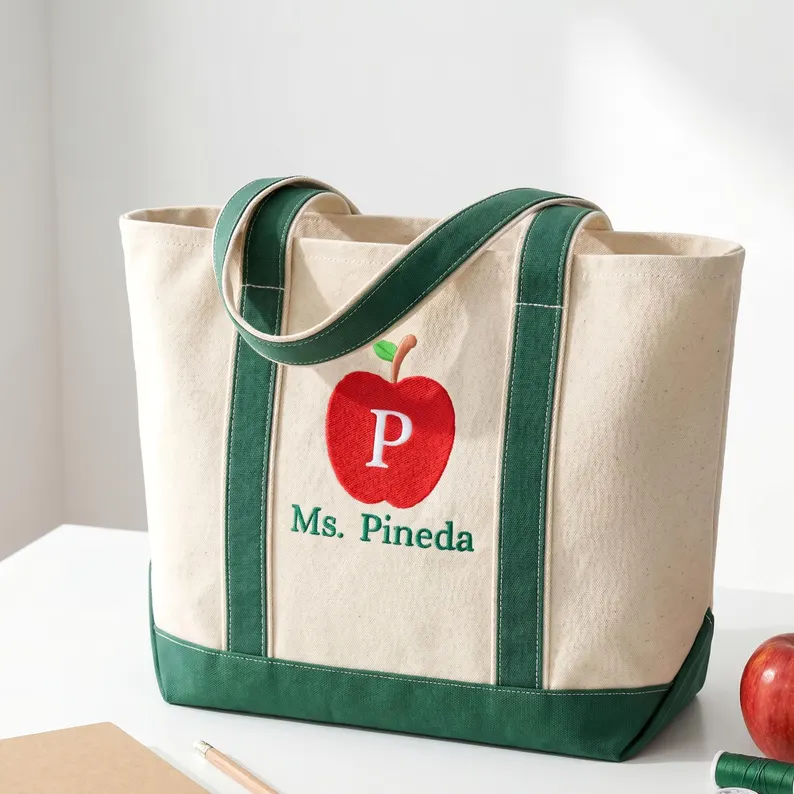 Personalized Embroidered Tote Bag for Teachers | Back to School Gift