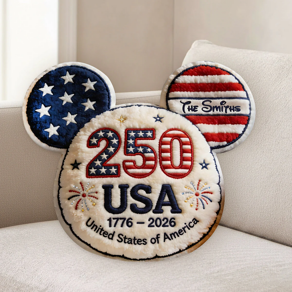 Personalized USA Shaped Pillow Custom Family Gift for Independence Day