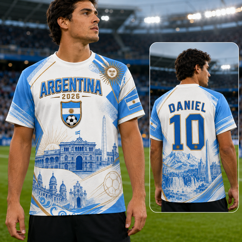 Personalized Argentina Soccer Jersey 2026 Gift for Football Fans