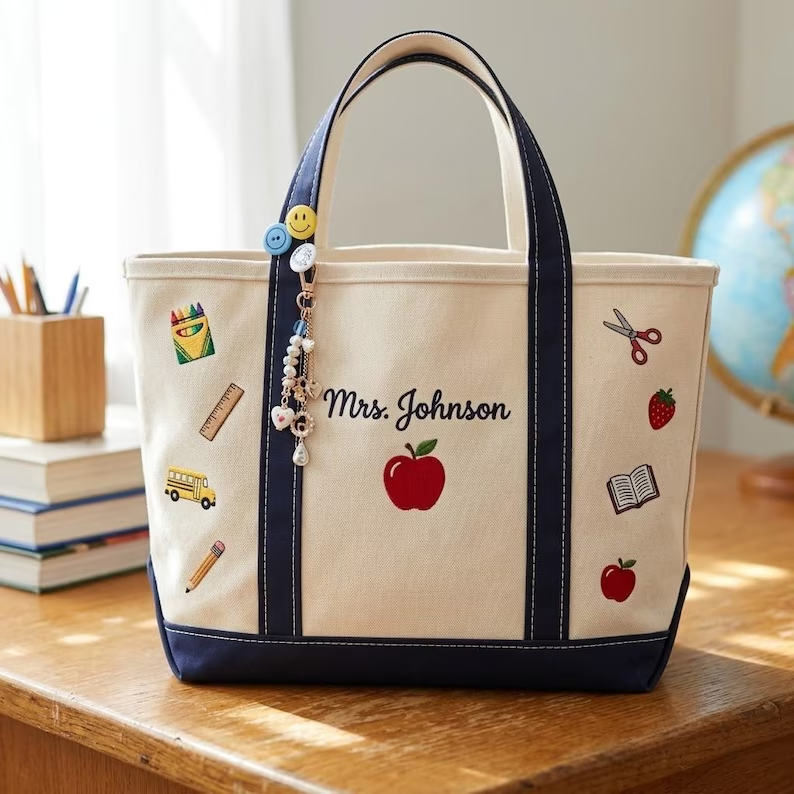 Personalized Teacher Tote Bag Back to School Gift for Educators