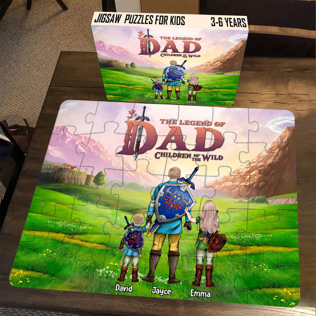Personalized Dad Puzzle 'Children of the Wild' Custom Gift