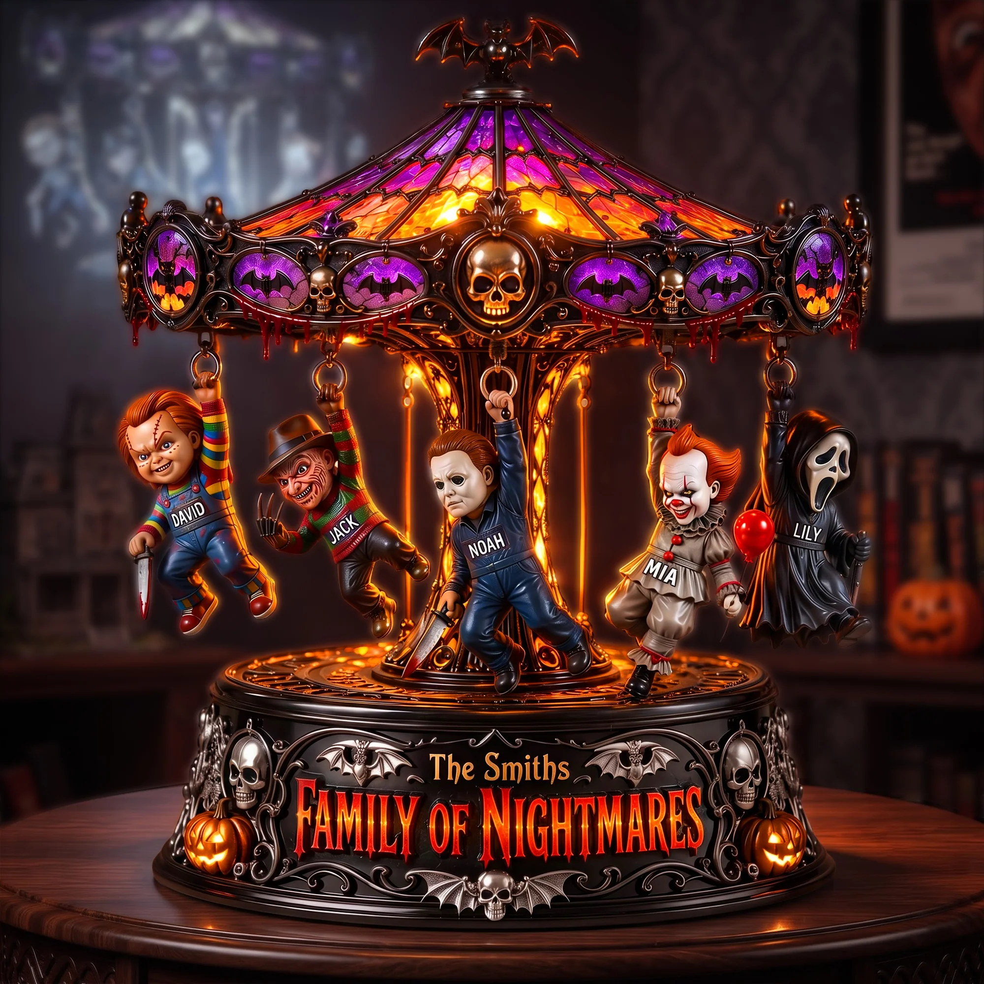 Personalized Halloween Acrylic Light Box Family Gift Decor Acrylic Light Box GradoCreations