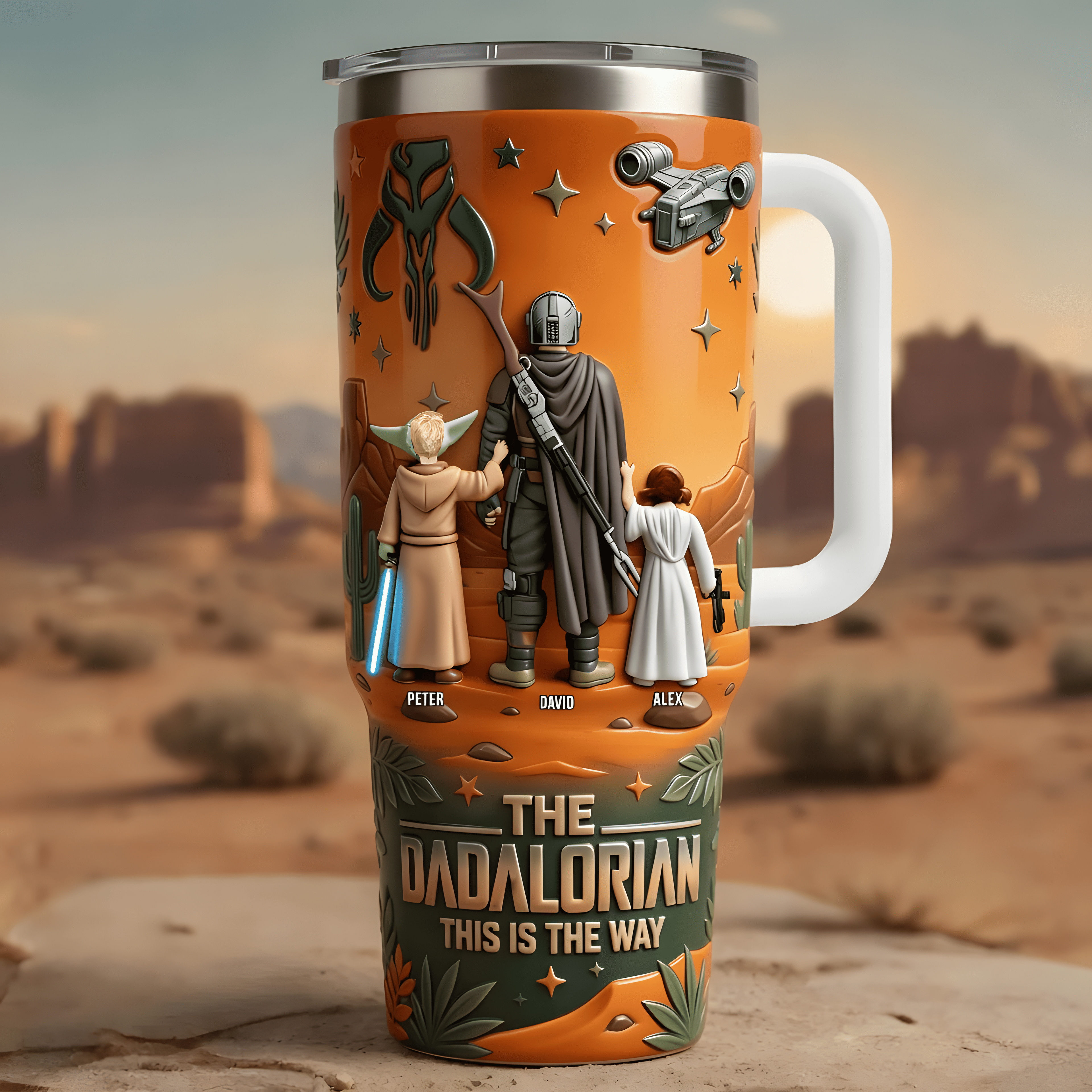 Personalized Dadalorian Tumbler Custom Drinkware Gift for Dad