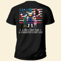 Personalized Dad Shirt A Son's First Hero & Daughter's Love Gift Cotton Apparel GradoCreations