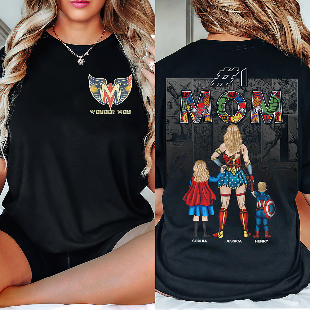 Personalized Wonder Mom Shirt Custom Name Gift for Mom