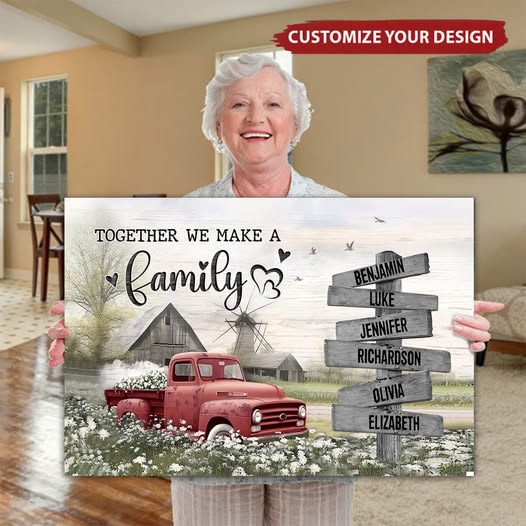 Personalized Family Poster Canvas Custom Art Gift for Mom and Dad