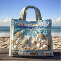Personalized Quilted Tote Bag with Turtle Design Gift for Her