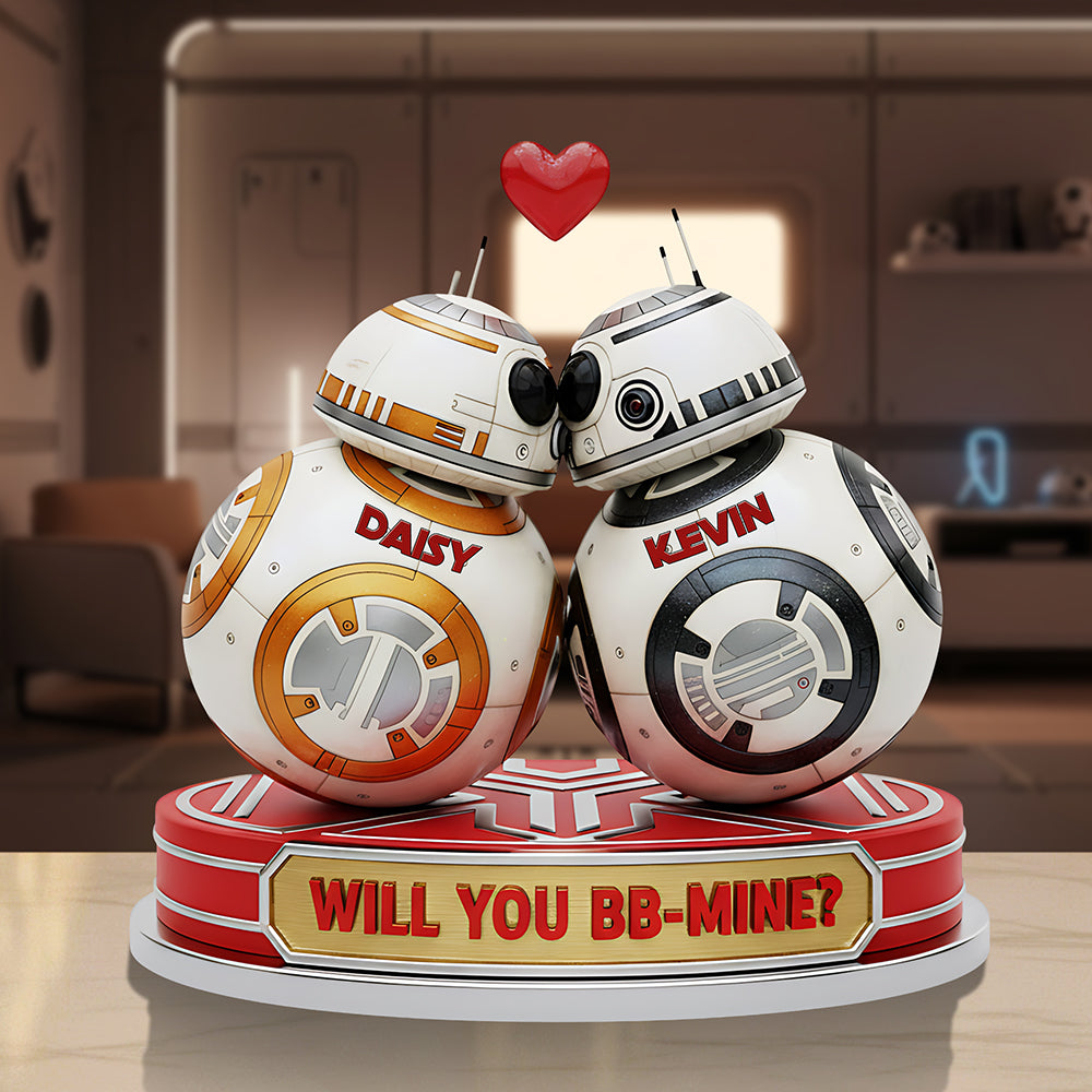 Personalized Acrylic Plaque 'Will You BB-Mine?' Unique Gift for Couples