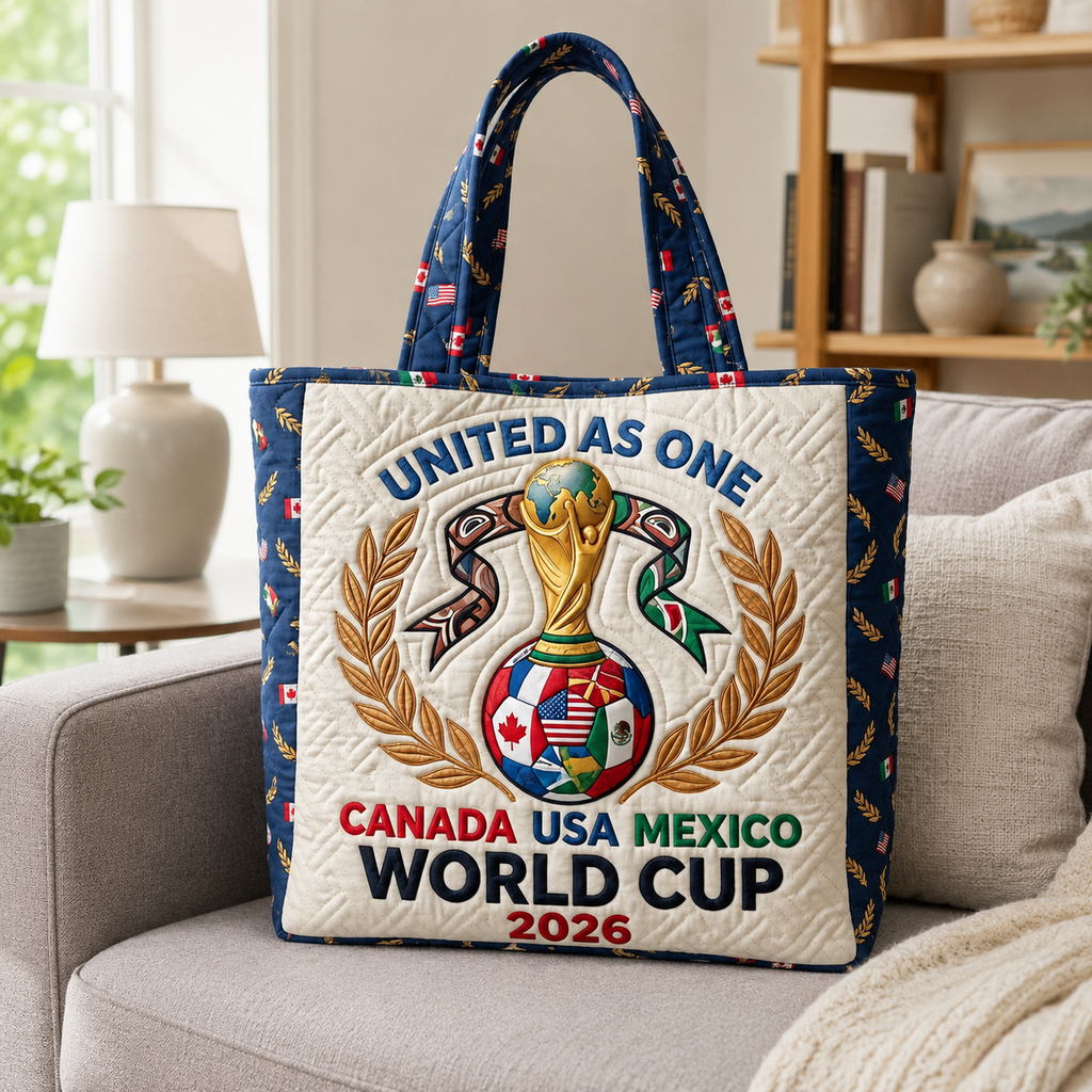 World Cup 2026 Quilted Tote Bag Gift for Soccer Fans