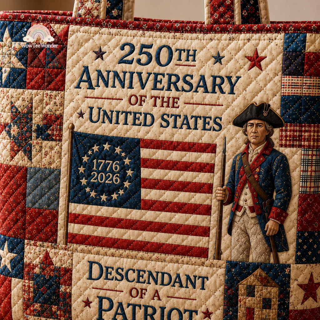 Quilted Tote Bag 250th Anniversary USA Gift for Patriots
