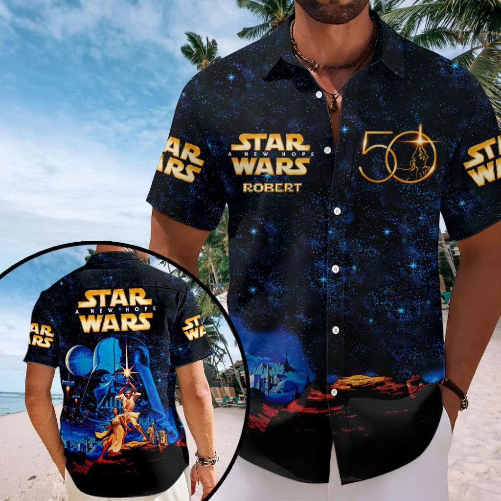 Personalized Star Wars 50th Anniversary Hawaiian Shirt for Dad