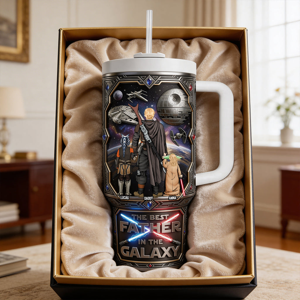 Personalized Tumbler Best Dad in the Galaxy Gift for Dad Tumbler GradoCreations