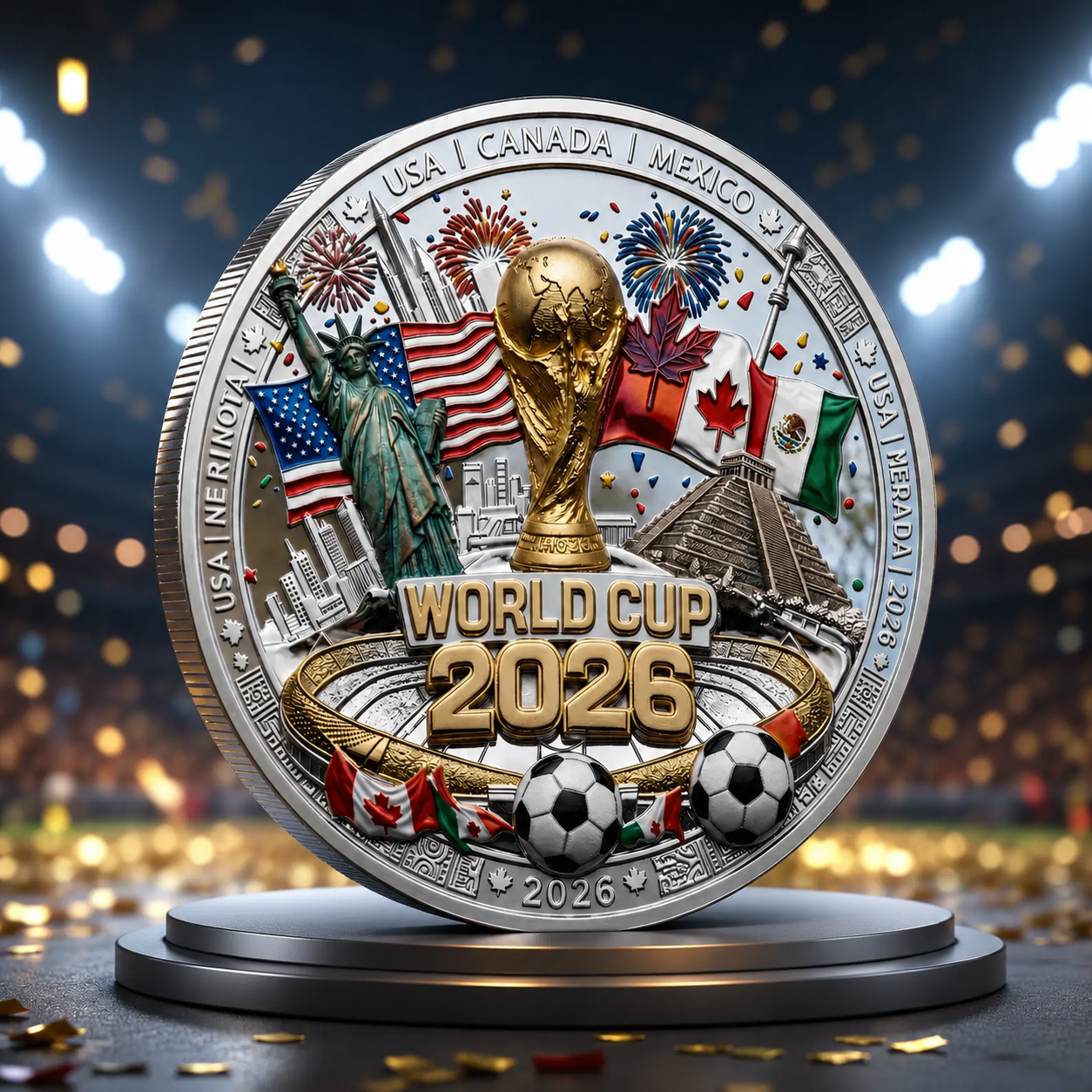 2026 World Cup Commemorative Coin Collectible Gift for Fans