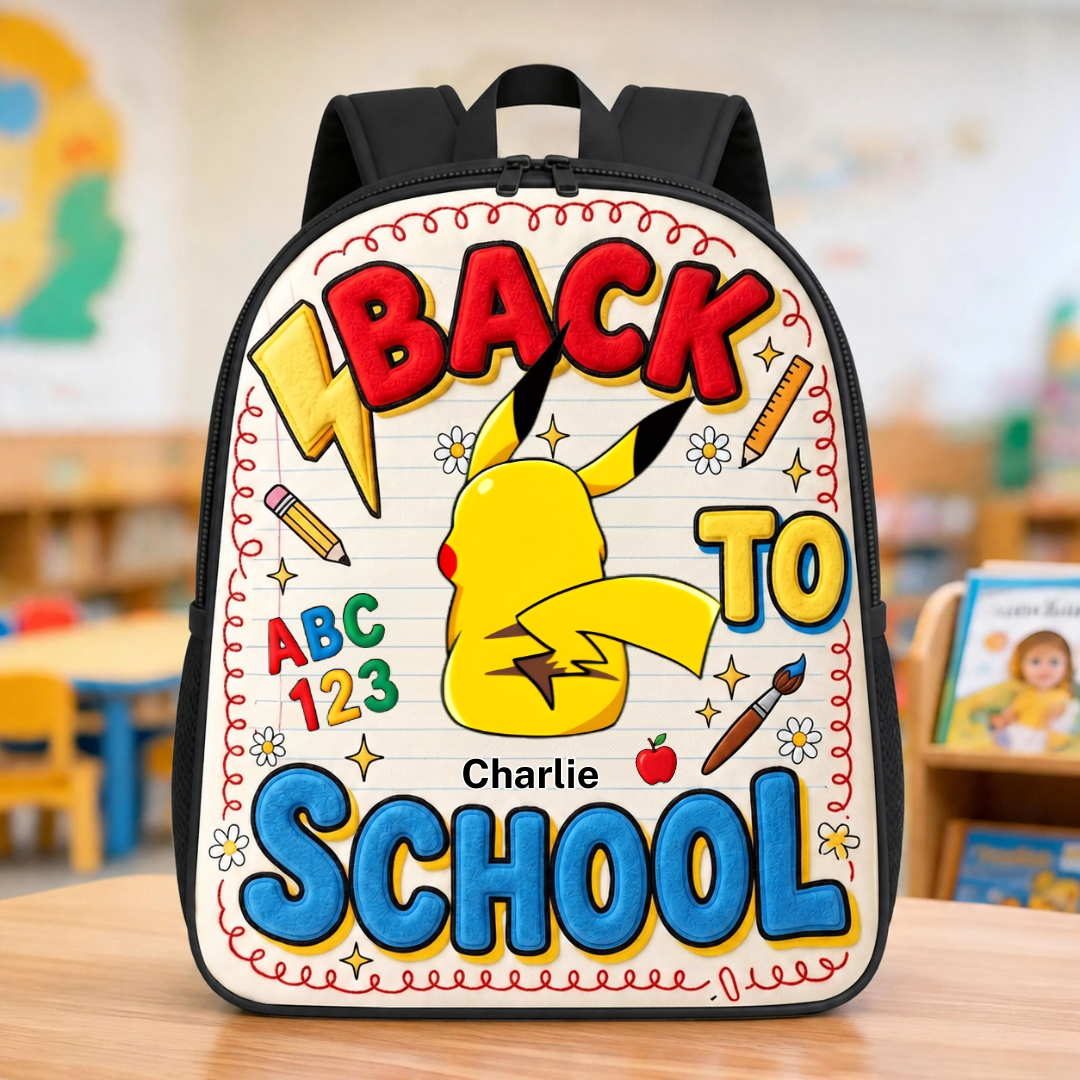 Personalized Cute Pocket Monsters Backpack Set for Kids - Back to School Gift School Bag+ GradoCreations