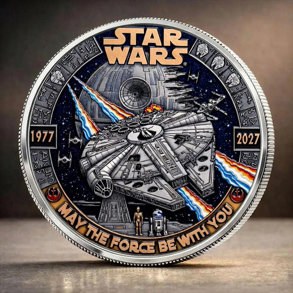 Personalized 50th Anniversary Star Wars Commemorative Coin Gift for Movie Fans