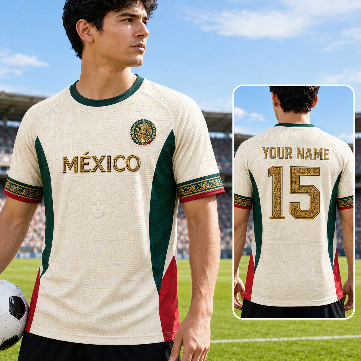 Personalized Aztec Pattern Soccer Jersey Custom Name Gift for Football Fans