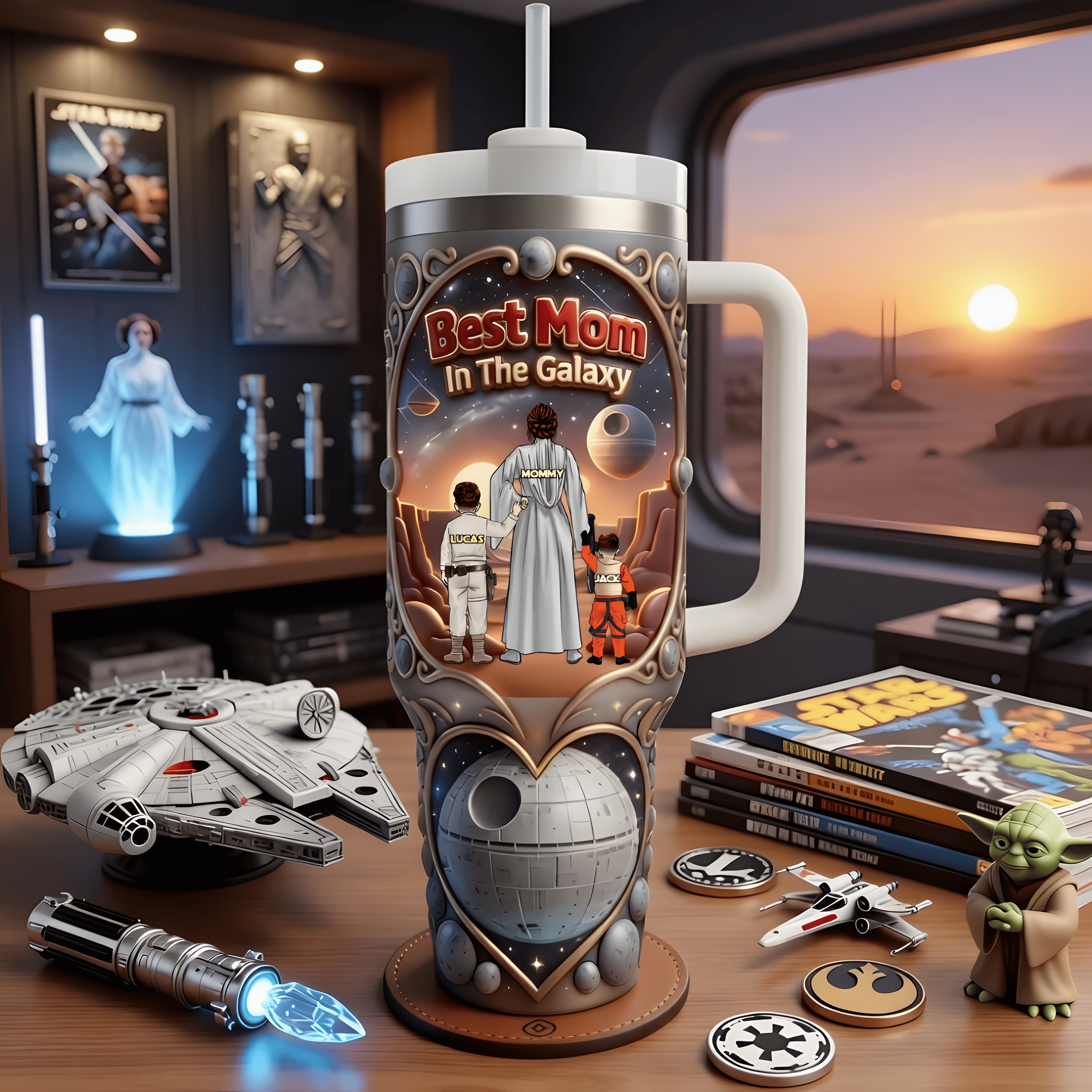 Personalized Best Mom In The Galaxy Tumbler Gift for Mom