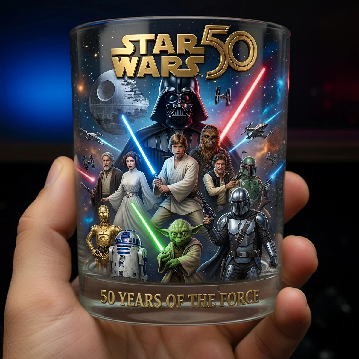 Personalized Whiskey Glass Gift for Star Wars Fans 50th Anniversary Whiskey Glass GradoCreations