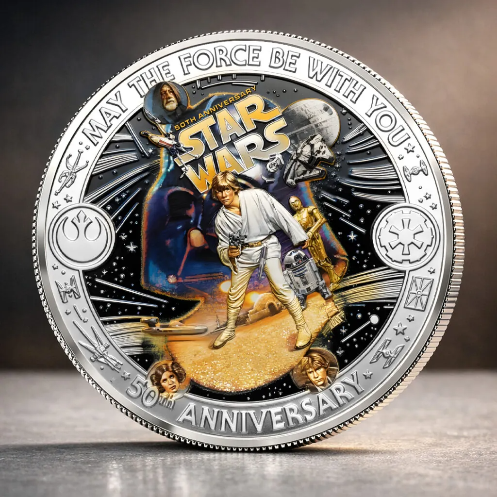 Personalized 50th Anniversary Commemorative Coin Star Wars Gift Idea for Movie Fans