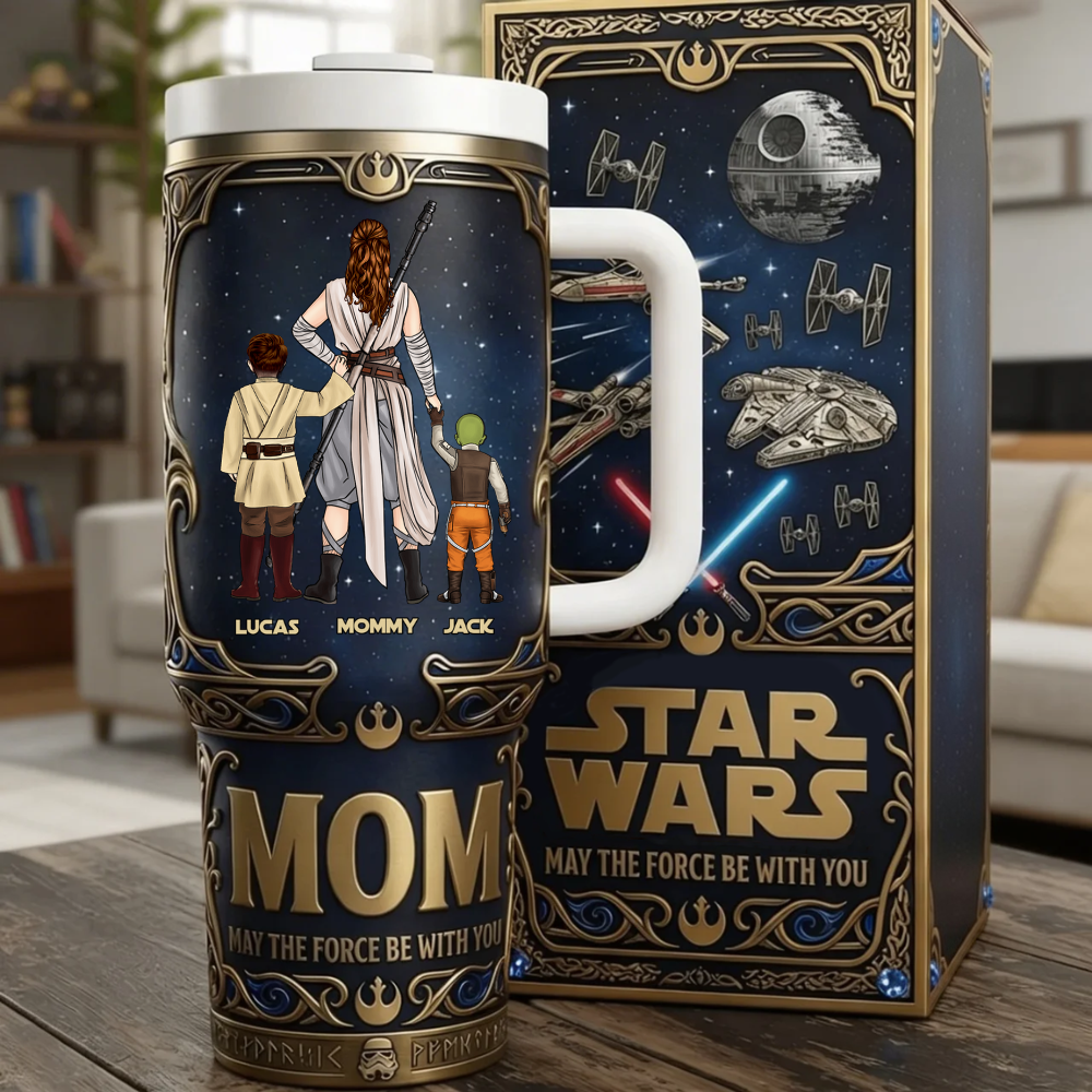 Personalized Star Wars Tumbler with Mom Design - Gift for Her Tumbler GradoCreations