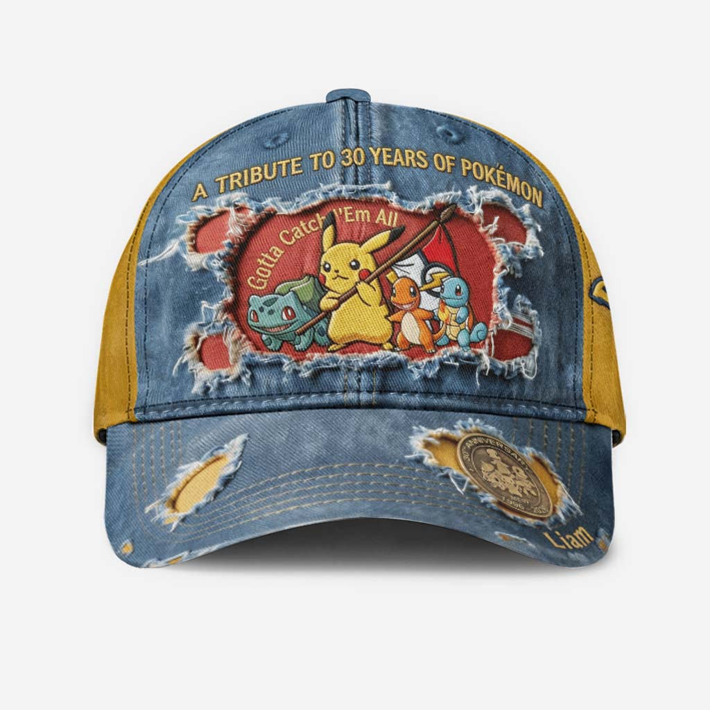 Personalized Classic Cap Tribute to 30 Years of Pokémon Gift for Movie Fans