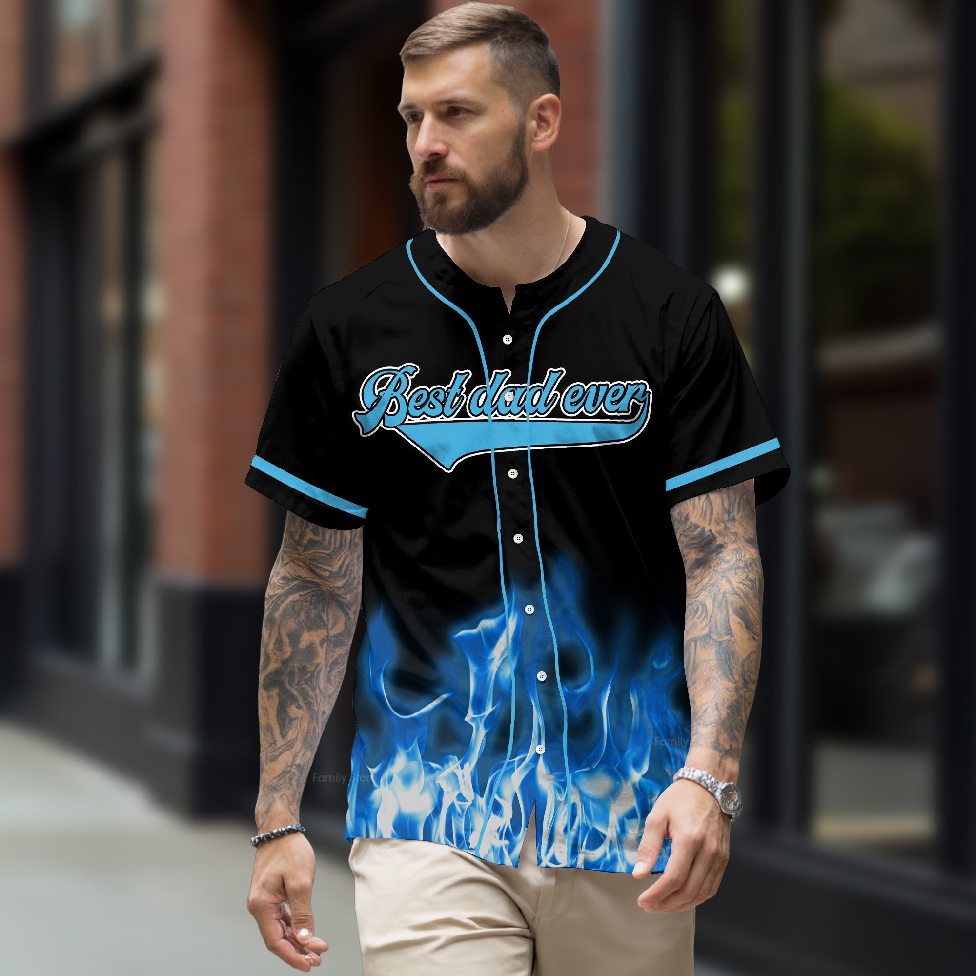 Personalized Baseball Jersey Best Dad Ever Gift for Him
