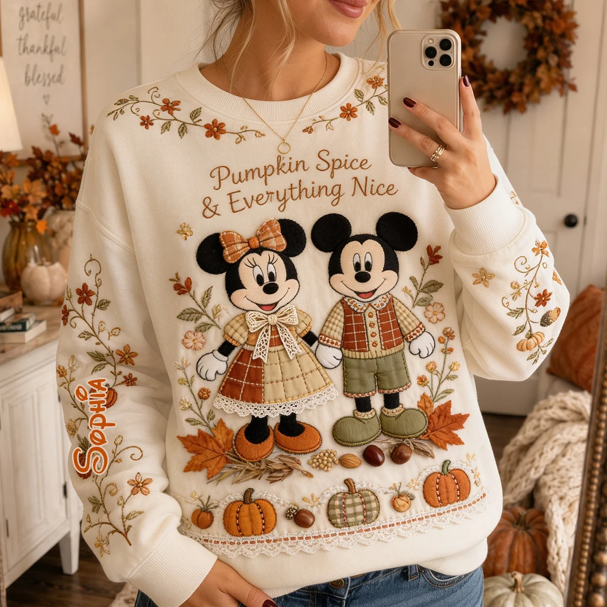 Personalized Pumpkin Spice Everything Nice All Over Shirt Gift for Her AOP Shirt GradoCreations
