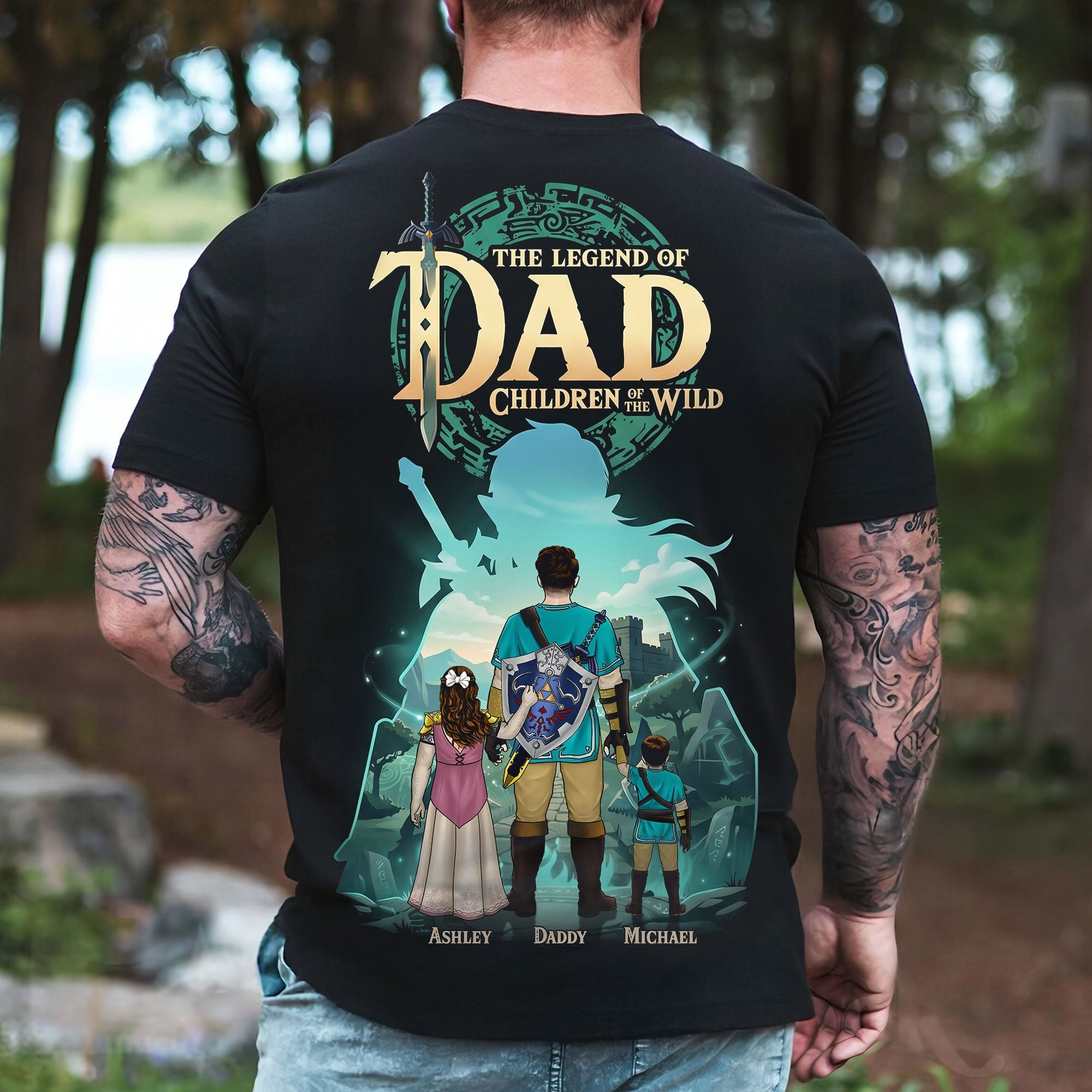 Personalized Dad T-Shirt Gift with Fantasy Design for Father