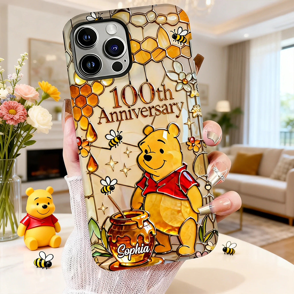 Personalized 100th Anniversary Winnie the Pooh Phone Case Gift for Fans