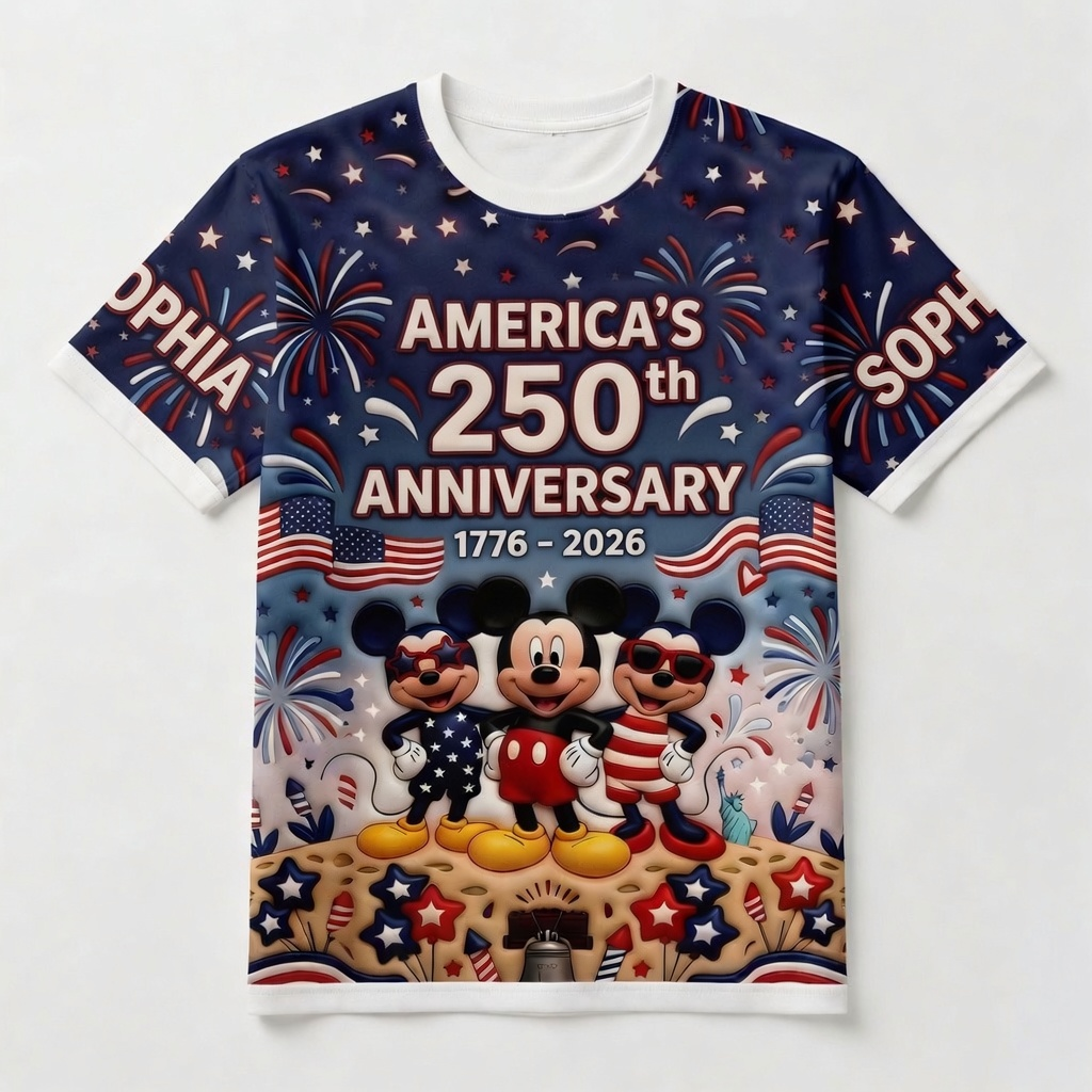 Personalized All Over Print Shirt 250th America Anniversary Gift for Fans