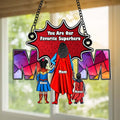 Personalized Supermom & Little Heroes Window Hanging Suncatcher Gift for Mom
