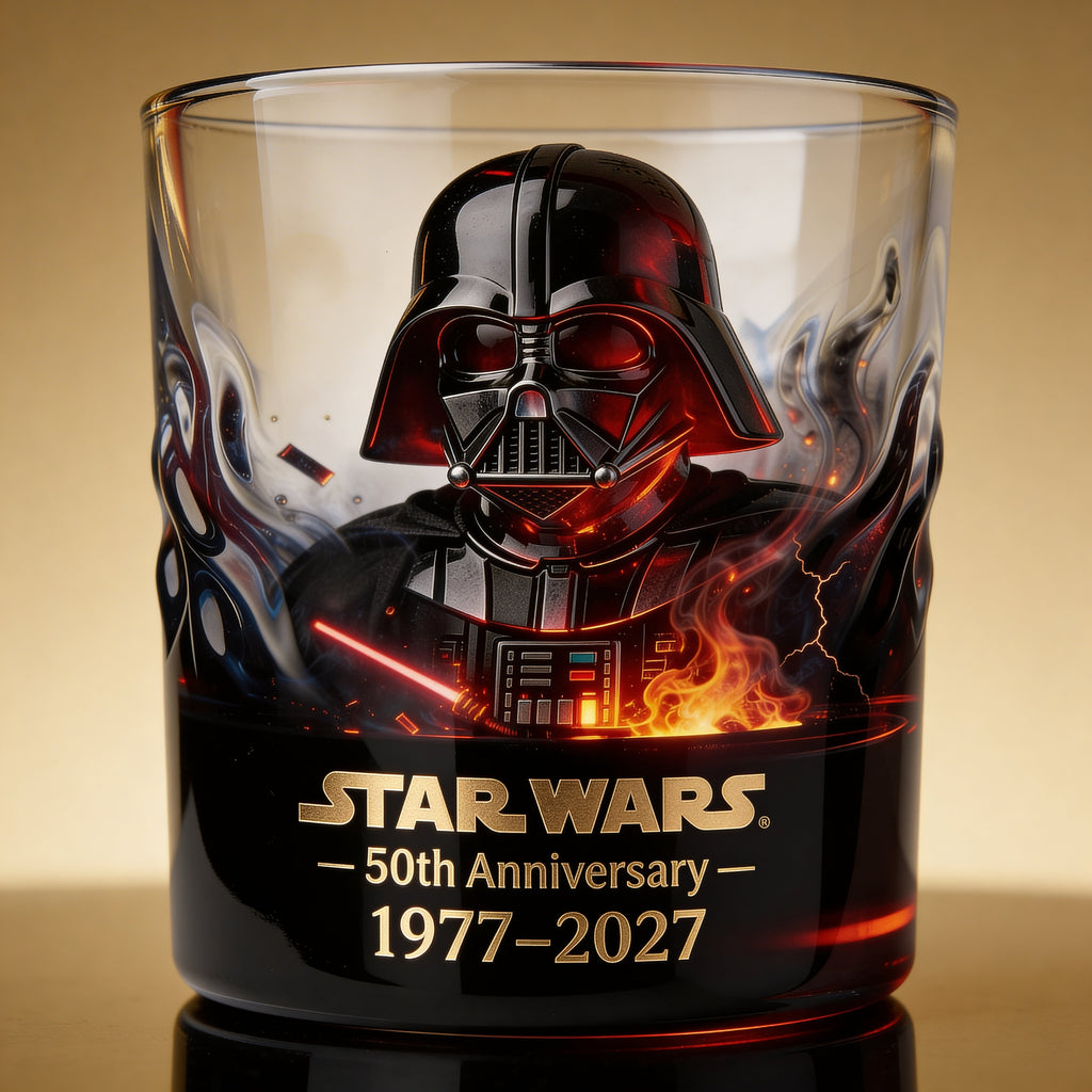 Personalized Whiskey Glass 50th Anniversary Star Wars Gift for Movie Fans