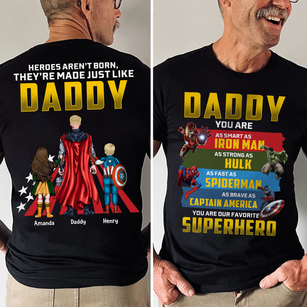 Personalized Cotton Shirt for Dad with Superhero Design Gift