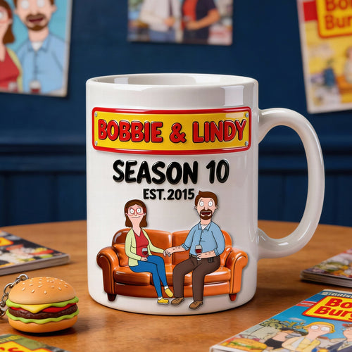 Personalized 3D Effect Ceramic Couple Mug Gift Idea White Mug GradoCreations