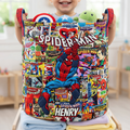 Personalized Spider-Man Quilted Laundry Basket for Kids Quilted Laundry Basket GradoCreations