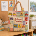 Personalized Quilted Tote Bag Custom Name Gift for Teacher