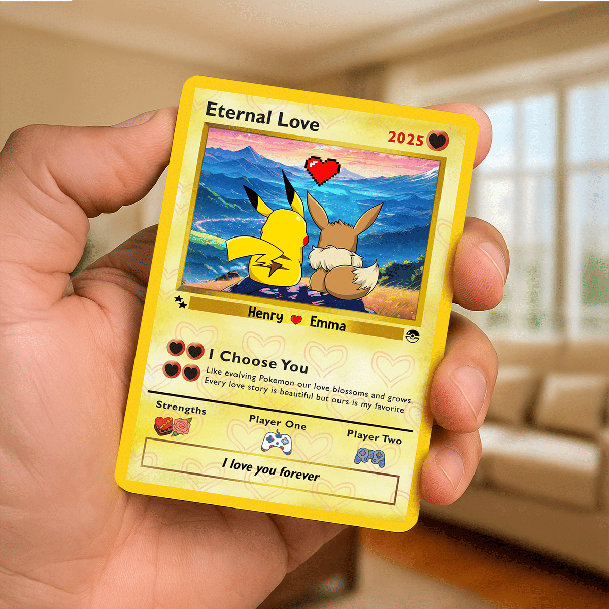 Personalized Metal Card Custom Couple Gift for Anniversary