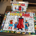 Personalized Super Dad Puzzle Custom Name Gift for Dad