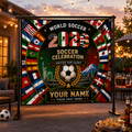 Personalized Soccer Celebration Backdrop Custom Name Flag Gift for Fans