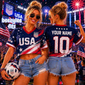 Personalized USA Soccer Crop Top Jersey Custom Name Gift for Fans